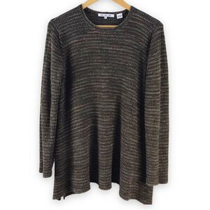 Eight Eight Eight brown, green, cream ‎ knit sweater size L